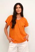 Cream Crkenda Blouse Kvinde Exotic Orange Kortærmede T-shirts Str 40 -...