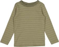 Wheat Langærmet Tshirt Lai Str 3 år / 98 cm - Heather Green Stripe Lan...