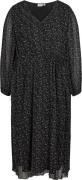 Evoked Vila Vidaliana L/S Vneck Midi Dress/cur Kvinde Black/dots Midi ...