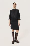 Soaked in Luxury Slpipa Skirt Kvinde Black Midi Nederdele Str L - hos ...