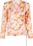 Neo Noir Milana Flower Brush Blouse Kvinde Tangerine Langærmede Bluser...