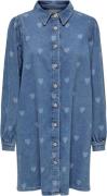 ONLY Onlalma L/S Heart Dress DNM CRO Kvinde Medium Blue Denim/heart Ko...