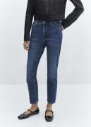 MANGO Slim Cropped Jeans Kvinde Open Blue Skinny Jeans Skinny Fit Str ...