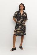 Kaffe Kalaila Dress Kvinde Black/brown Tiger Print Midi Kjoler Str 40 ...