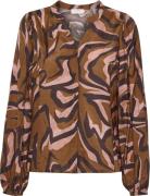 Cream Crbatti Shirt Kvinde Leather Brown Animal Langærmede Bluser Str ...