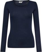 Magasin Celia 3 100% RWS Merino Wool Kvinde Navy Langærmede Tshirts St...