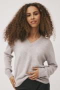 Magasin Mabel 10 100% Cashmere Kvinde Light Grey Melange Sweaters Str ...