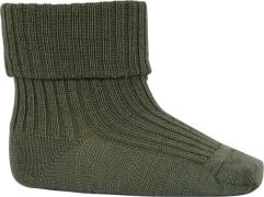 mpKids Wool rib Baby Socks Str 25/28 - Olivine Strømper hos Magasin