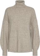 Pieces Pcmalou LS Rollneck Knit Noos BC Kvinde Taupe Gray/melange Rull...