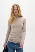 InWear Fangiw Rollneck Kvinde Oatmeal Melange Rullekraver Slim Fit Str...