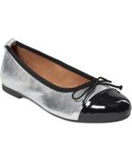 Pavement Lucy Lu Kvinde Silver/black Patent Ballerinaer Str 40 - Læder...