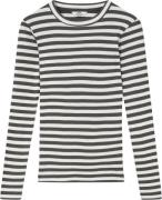 Mads Nørgaard - Copenhagen 2x2 Cotton Stripe Tuba Tee LS Kvinde Grå Og...