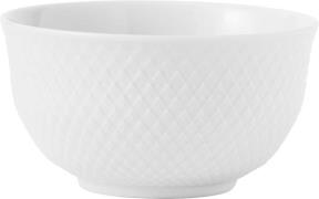 Lyngby Porcelæn Rhombe Bowl 35cl, White Hvid Str Ø: 11 cm, 50cl. - Ser...