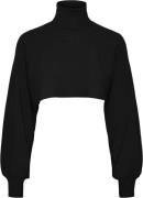 Pieces Pcrue LS Roll Neck Crop ARM Warmer Kvinde Sort Rullekraver Regu...