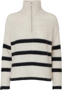 Selected Femme Slfmaline LS Wool Knit Half ZIP Noos Kvinde Birch/black...