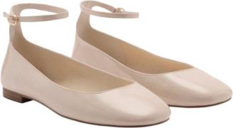 MANGO Patent Leathereffect Ballet Flats Kvinde Light Beige Ballerinaer...