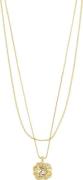 Pilgrim Feel Recycled Necklace 2in-1 set Gold-plated one size - Halskæ...