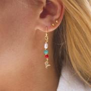 With love darling Peace Turquoise &  Pearl Earring ONE SIZE - Ørehænge...