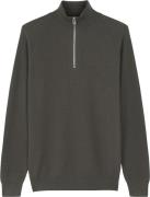 Mads Nørgaard - Copenhagen Tight Cotton Rune Half Zip Knit Mand Grøn T...