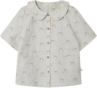 Lil' Atelier Nmfkendra SS Loose Shirt LIL Str 92 - Coconut Milk Skjort...