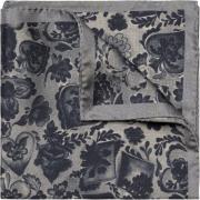 ETON Dark Blue Floral Silk Pocket Square One Size - Slips hos Magasin