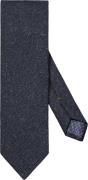 ETON Navy Blue Herringbone Wool Cotton Silk Tie 80 - Slips Silke hos M...