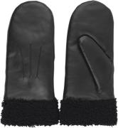 Lovelies Matera Feminine Leather Mittens W/ Curly Shearling L - Vanter...