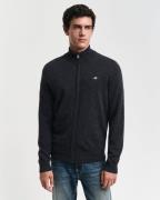 Gant Extrafine Lambswool ZIP Cardigan Mand Dk Charcoal Melange Cardiga...