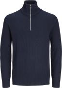 Jack & Jones Jjeperfect Knit Half ZIP SN Mand Sky Captain Turtlenecks ...