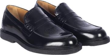 ANGULUS Penny Loafer med Dekorativt Brogue Kvinde 2970 Black Loafers S...