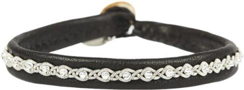 BeChristensen Malin Facet Silver Beads Black 17 cm L - Kædearmbånd Med...