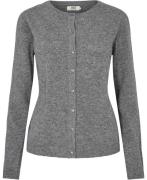 Magasin Myrna 3 Cardigan 100% Lammeuld Kvinde Medium Grey Melange Card...