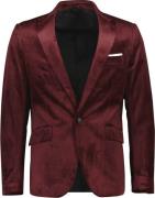 Lindbergh Velvet Blazer Mand Rød Blazere Str 46 - Velour hos Magasin