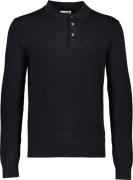 Lindbergh Long Sleeve Knitted Poloshirt Mand Blå Langærmede Poloer Sli...