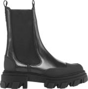 Ganni Mid Chelsea Boot Black Stitch Kvinde Black Chelsea Boots Str 40 ...