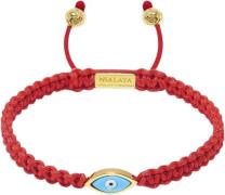 Nialaya Men's Red String Bracelet With Gold Plated Evil Eye L - Armbån...