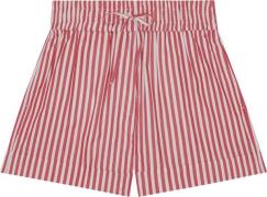 Ganni Stripe Cotton Elasticated Shorts Kvinde Barbados Cherry Casual S...