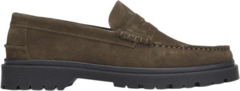 Playboy Austin Mand Olive Suede Loafers Str 41 - hos Magasin