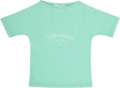 Petit Crabe Luna Sunkissed Boatneck S/S, Aqua Str 3-4 år - Aqua Uv Tøj...