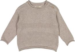 Wheat Strik Pullover Gunnar Str 86/18m - Warm Grey Melange Strik Bomul...