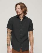 Superdry Studios Casual Linen SS Shirt Mand Washed Black Kortærmede Sk...