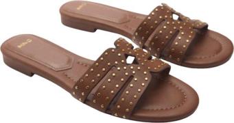 MANGO Sandals. - Torin Kvinde Medium Brown Flade Sandaler Str 40 - hos...