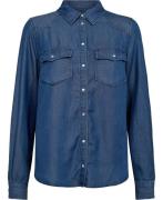 Magasin Doreen 1S Kvinde Denim Blue Denimskjorter Str L