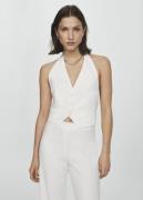 MANGO Suit Waistcoat With Buttons Kvinde White Veste Str XXS - hos Mag...