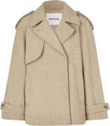 Modström Esmundmd Twill Jacket Kvinde Beige Twill Melange Overgangsjak...