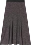 Mads Nørgaard - Copenhagen 2x2 Lurex Saga Skirt Kvinde Sort Midi Neder...