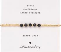 A Beautiful Story Essential Black Onyx Bracelet GC 16-22cm - Kædearmbå...