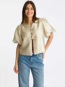 Neo Noir Aska Dull Satin Blouse Kvinde Sand Langærmede Bluser Str 40 -...