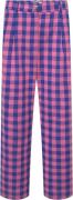 HUNKØN Pamela Trousers Kvinde Pink Checked Bukser Med Lige Ben Str M -...