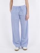 Neo Noir Sonar Linen Pants Kvinde Light Blue Bukser Med Brede Ben Str ...